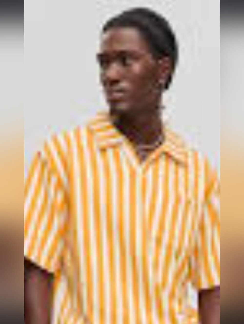 Mode of One Men's Orange & White Vertical Stripe Short-Sleeve Polo. Nwt